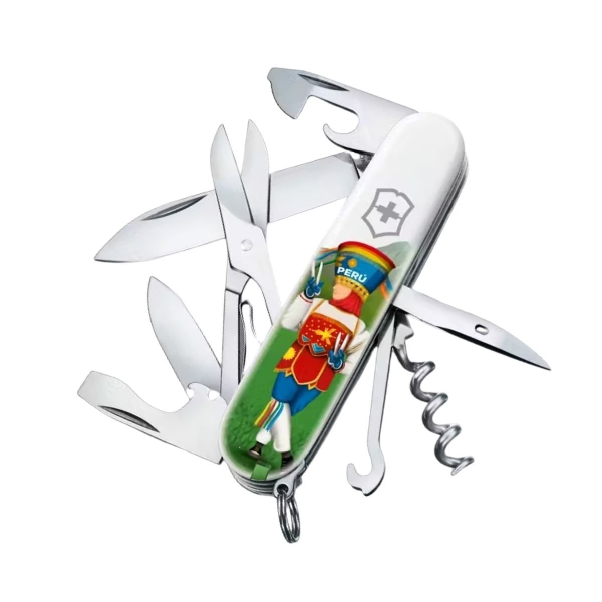 NAVAJA SUIZA CLIMBER PERU ANDEAN CRAFTS RETABLO AYACUCHANO VICTORINOX - Imagen 2