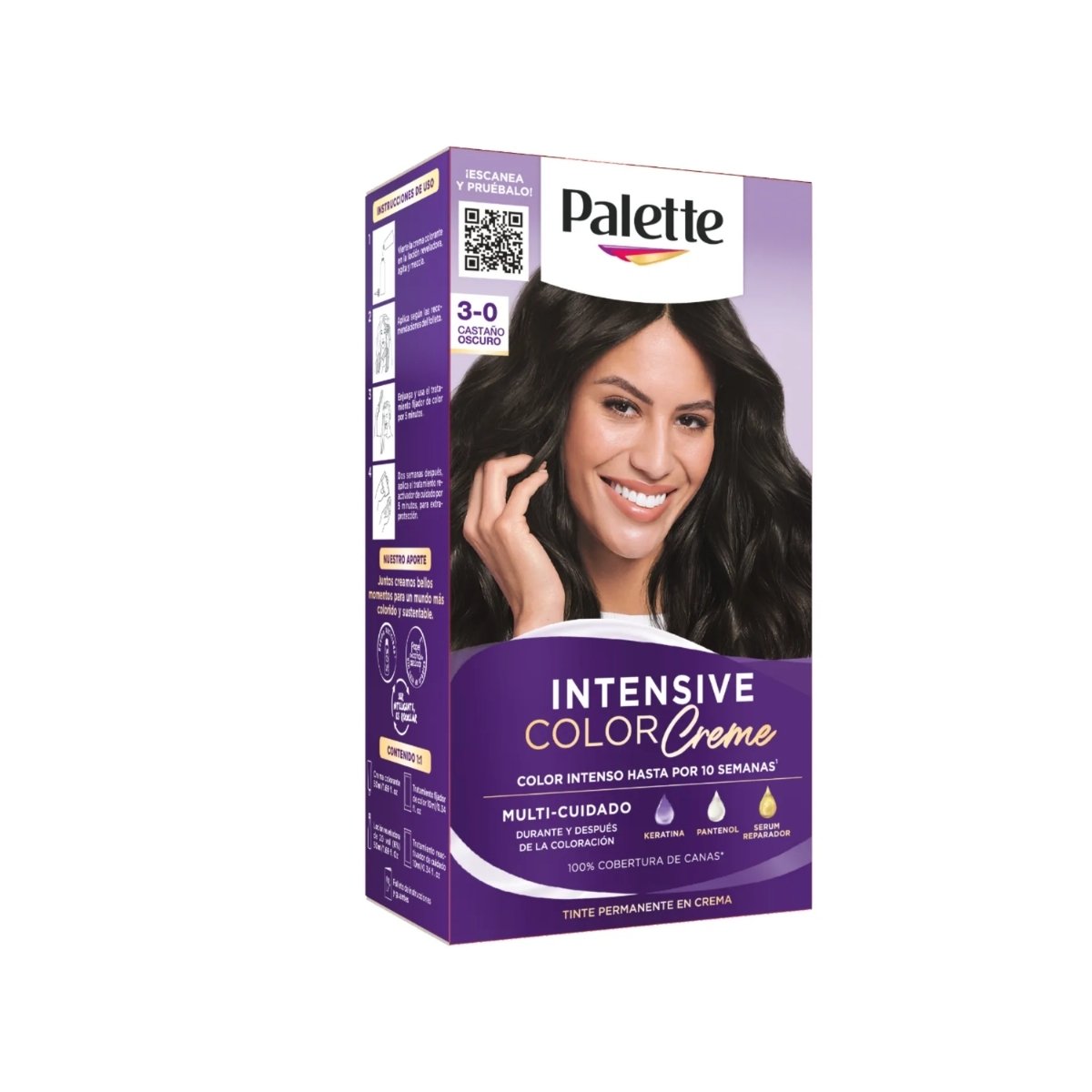 CASTAÑO OSCURO 3-0 DUO TUBO+OXIGENTA PALETTE INTENSIVE COLOR CREME
