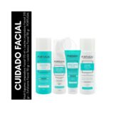 NECESER PORTUGAL X4 LIMPIEZA FACIAL EXFOLIANTE+LECHE LIMPIADORA+AGUA MICELAR+LOC