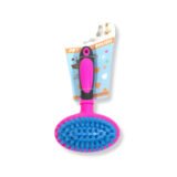 CEPILLO 16.5CM DE PLASTICO CERDAS COLORES PARA MASCOTA