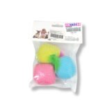 SET X3 BOLAS TEJIDAS CON PLUMAS JUGUETE PARA GATO