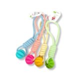 JUGUETE  DE SOGA  BOLA DE JEBE Y JALADOR  34CM