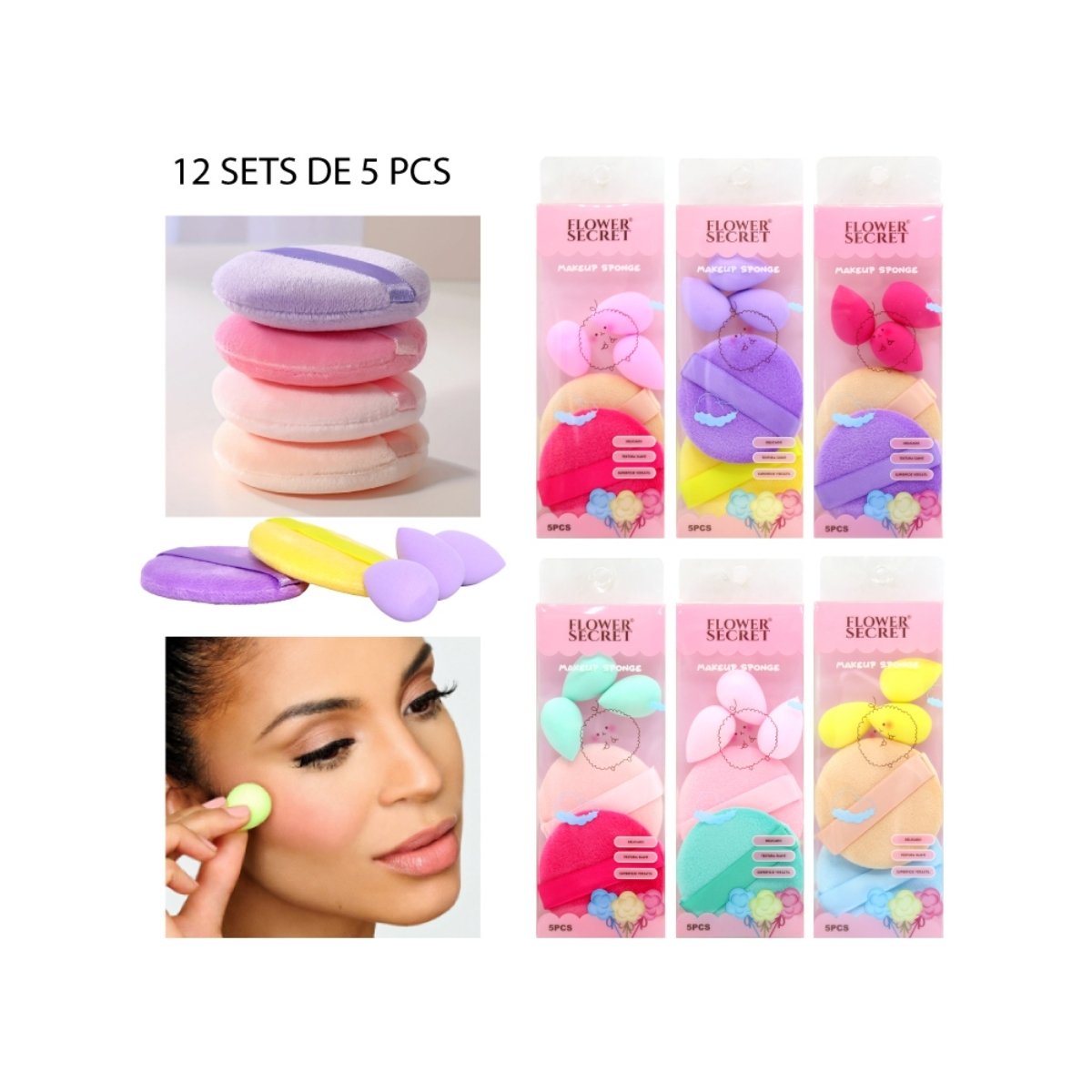 SET X5PZS ESPONJAS+MINI BEAUTY BLENDER