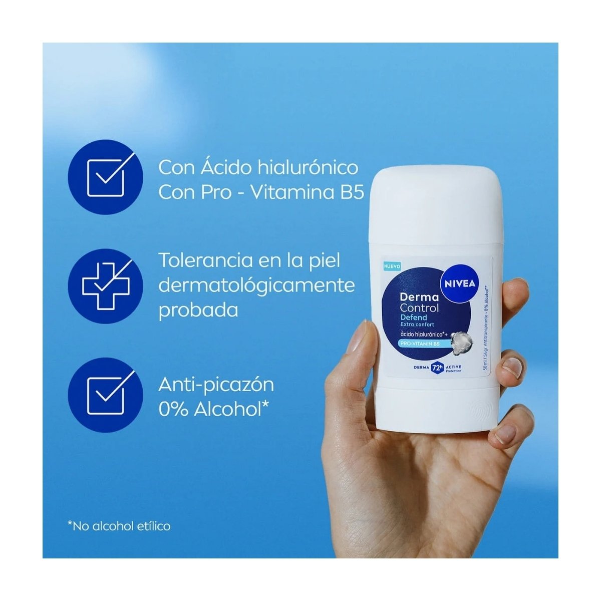 DESODORANTE EN BARRA DERMA CONTROL DEFEND 54G NIVEA - Imagen 3